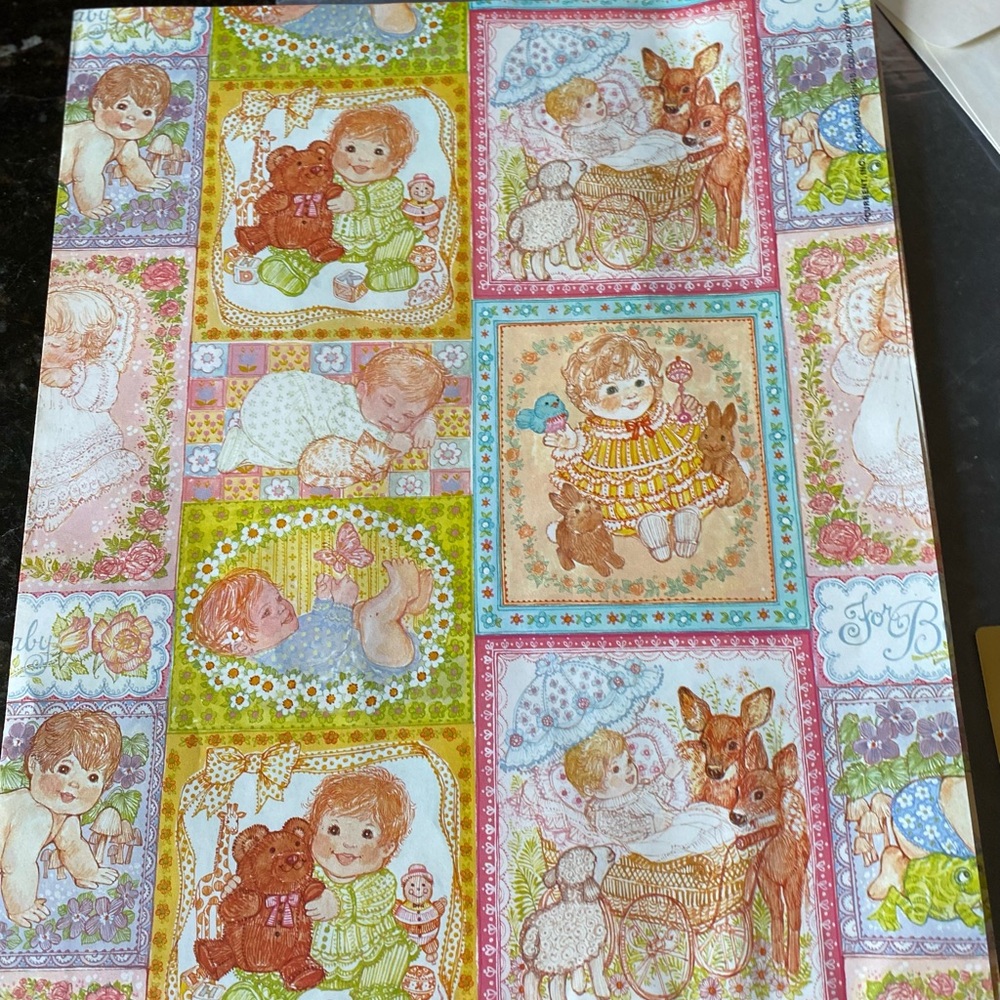 Vintage 1979 CURRENT Baby Themed Gift Wrap